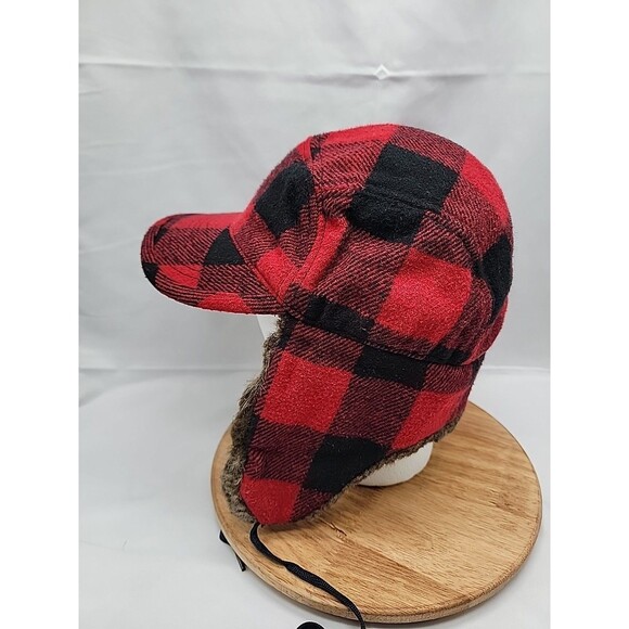 Target Brand Kids Checkered Trapper Hat Red/Black L/XL 14 Years+ - Picture 2 of 7
